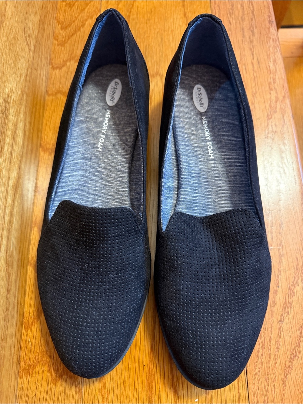 Dr. Scholl's Black Perforated Memory Foam Slip-On Flats